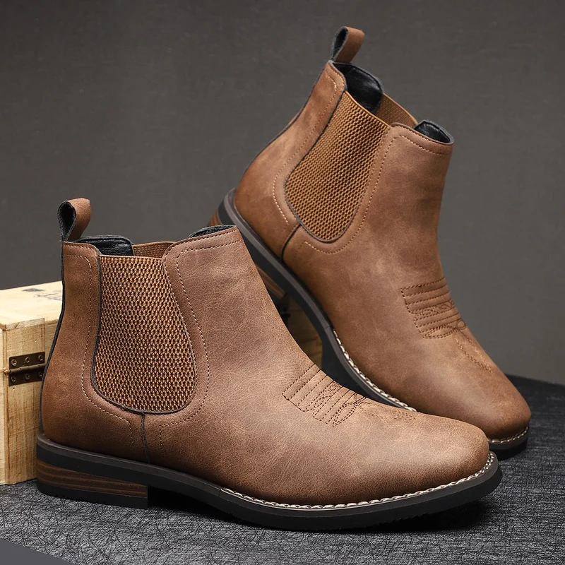 Elias | Herren Chelsea Boots Zeitlose Slip-On Stiefel mit Elastikeinsatz
