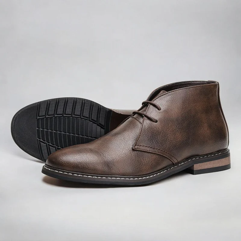 Christian | Herren Chukka Mens Boots Schnürung Knöchelhohe Lederstiefel