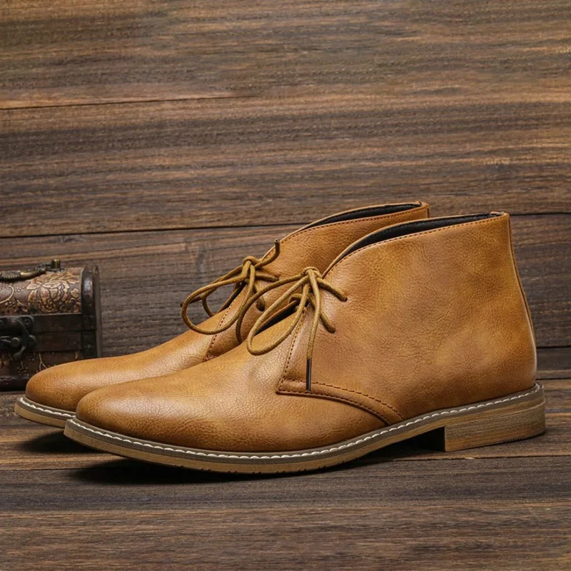 Christian | Herren Chukka Mens Boots Schnürung Knöchelhohe Lederstiefel