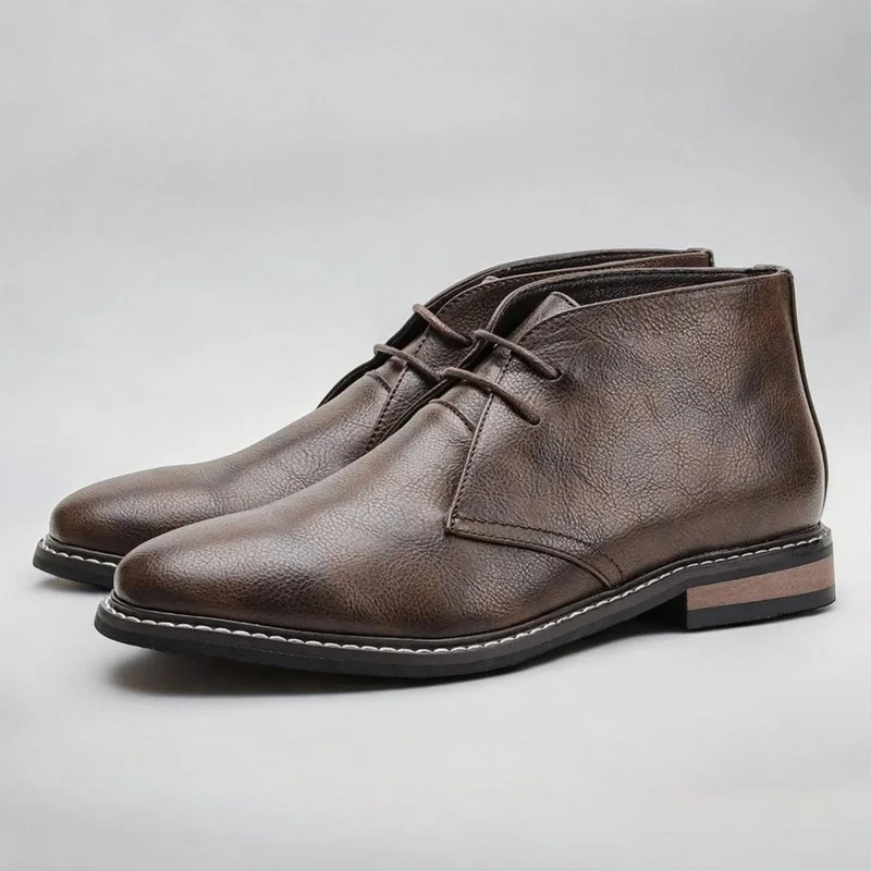 Christian | Herren Chukka Mens Boots Schnürung Knöchelhohe Lederstiefel