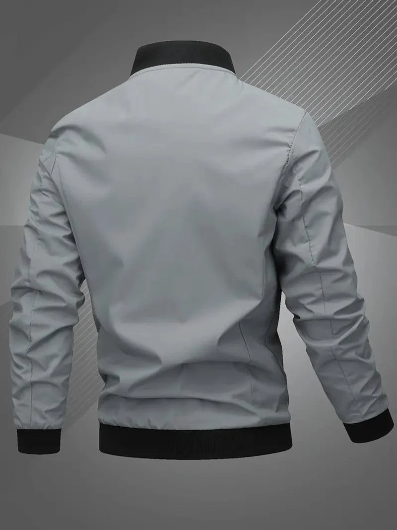 Tobias | Herren Mens Bomber Jacket Lässige Polyester Blouson-Jacke Reißverschluss