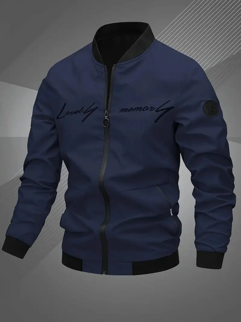 Tobias | Herren Mens Bomber Jacket Lässige Polyester Blouson-Jacke Reißverschluss