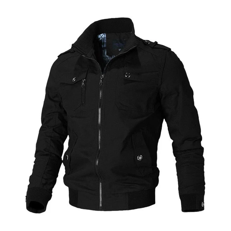 Fabian | Herren Mens Bomber Jacket Kurzreißverschluss Militär Übergangsjacke