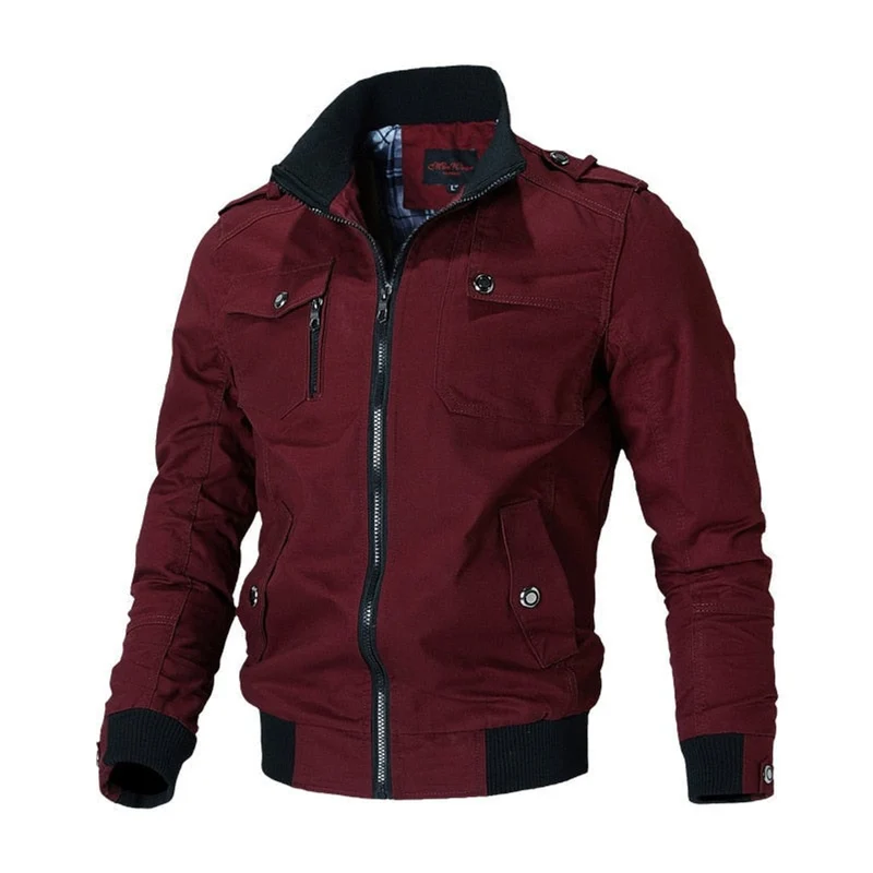 Fabian | Herren Mens Bomber Jacket Kurzreißverschluss Militär Übergangsjacke