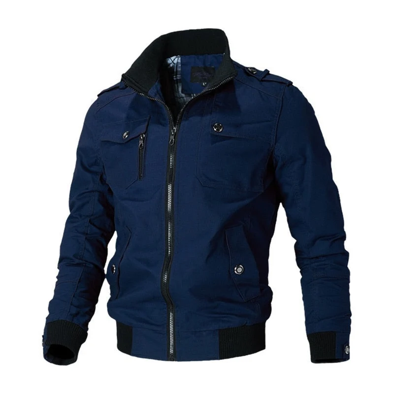 Fabian | Herren Mens Bomber Jacket Kurzreißverschluss Militär Übergangsjacke