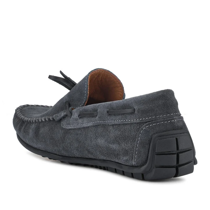 Zeke Leather Full Slippers - ZEKE / 328 015 - Charcoal