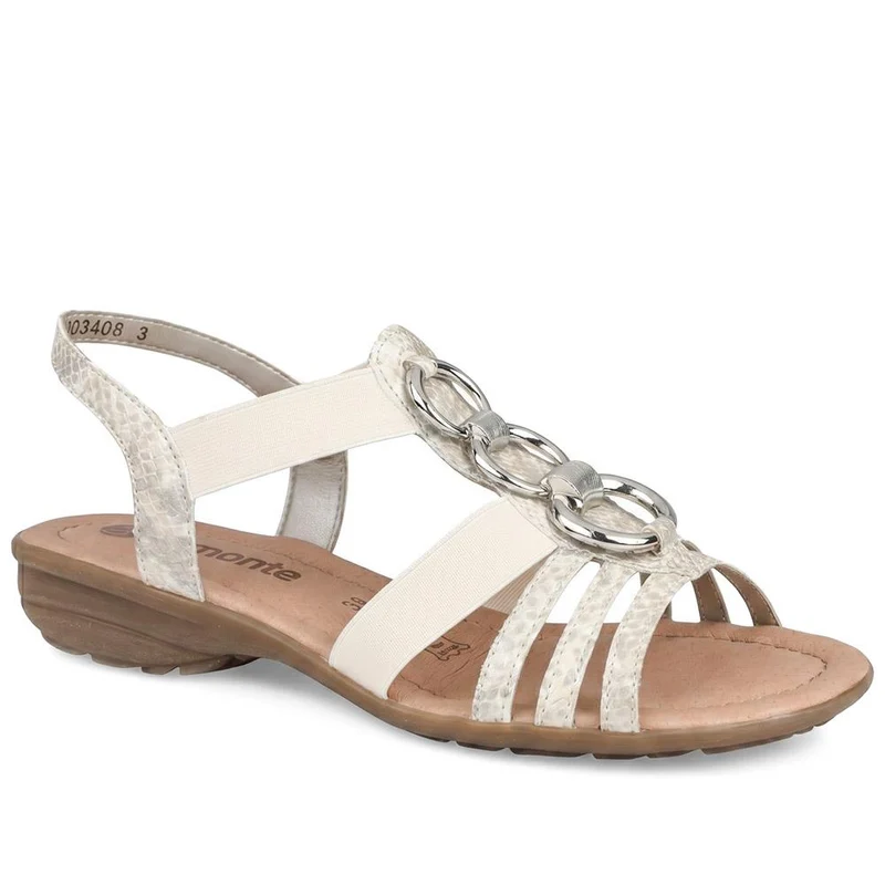 Remonte Leather Elastic Fit Sandals - DRS43513 / 329 371 - Off White