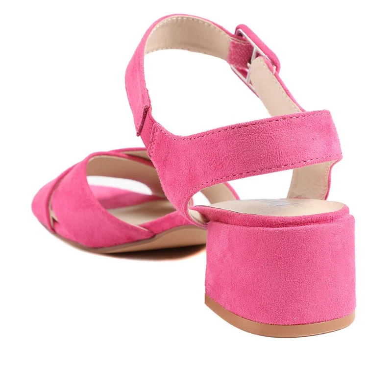 Elegant Block Heeled Sandals - WBINS41053 / 327 111 - Pink