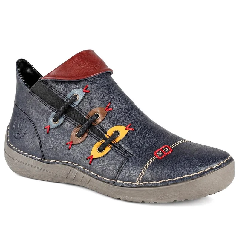 Rieker Slip On Elasticated Boots - RKR44502 / 329 729 - Navy