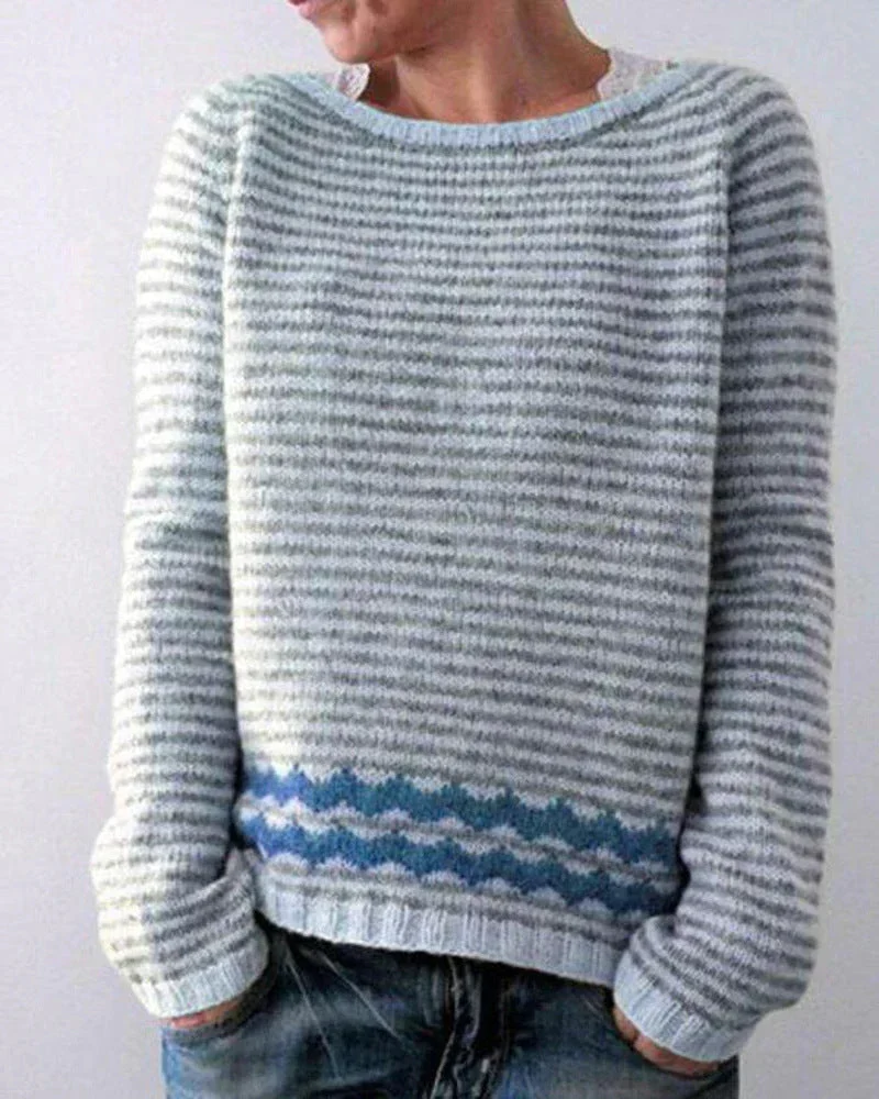 Andrea | Damen-Winter-Weihnachtspullover mit nordischem Muster