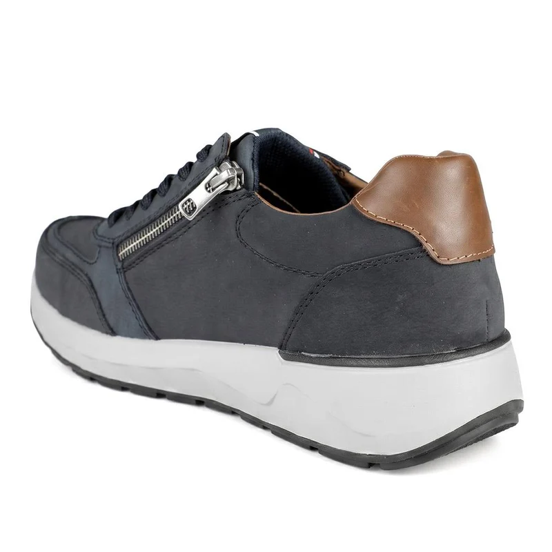 Rieker Extra Wide Zip & Lace Trainers - RKR44509 / 329 909 - Navy