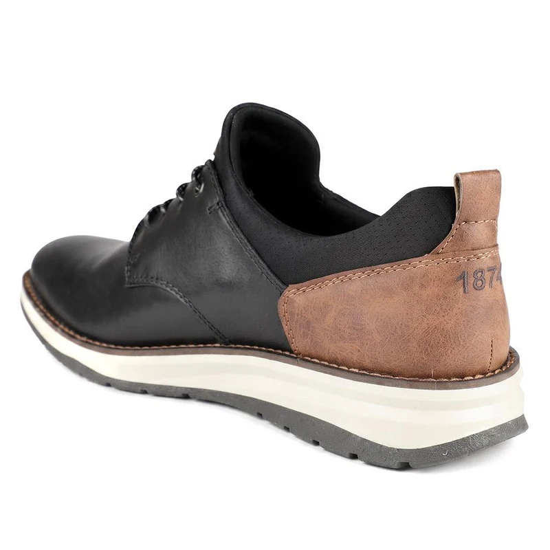 Rieker Dual-Tone Leather Shoes - RKR44507 / 329 907 - Black