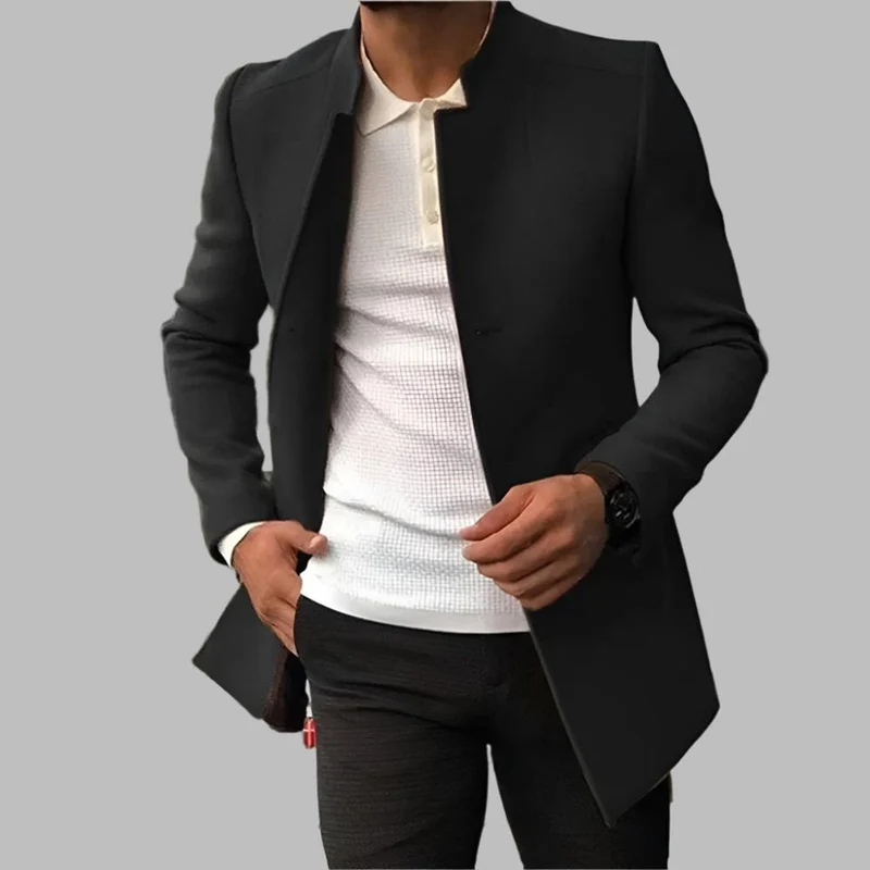Moritz | Herren Slim-Fit Wollmantel Stehkragen Eleganter Mantel