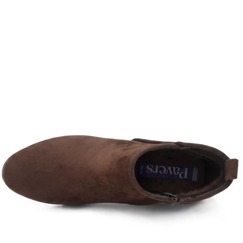 Heeled Short Ankle Boots - WBINS38005 / 324 159 - Brown
