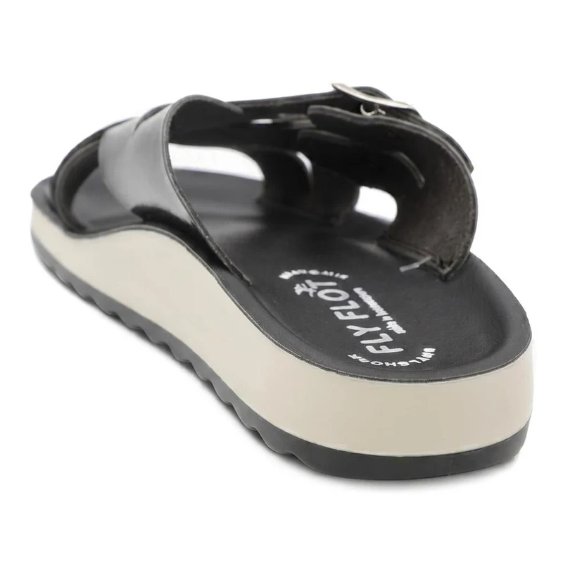 Fly Flot Strappy Dual Buckle Slip On Sandals - FLY43010 / 328 646 - Black