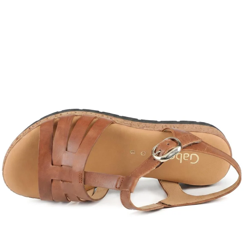 Gabor Leather Buckle Fasten Sandals - GABC44512 / 330 260 - Brown