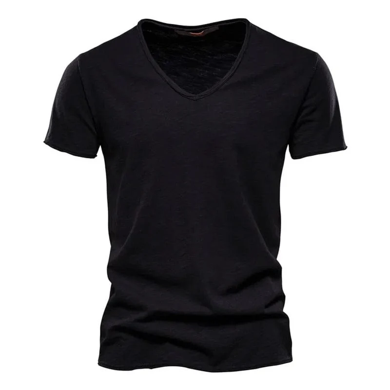 Sebastian | Herren Kurzarm V-Ausschnitt Slim-Fit T-Shirt knitterfrei