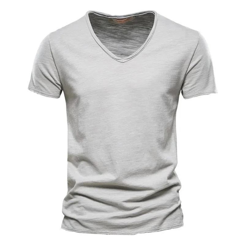 Sebastian | Herren Kurzarm V-Ausschnitt Slim-Fit T-Shirt knitterfrei