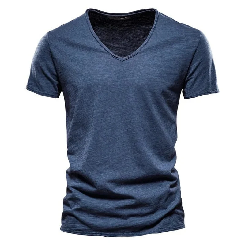 Sebastian | Herren Kurzarm V-Ausschnitt Slim-Fit T-Shirt knitterfrei