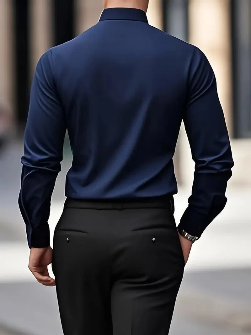 Julian | Herren Slim-Fit Knitterfreies Langarm Business-Hemd