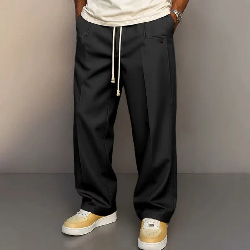 Leon | Herren Weite Komfort-Hose Kordelzug Moderne Freizeithose