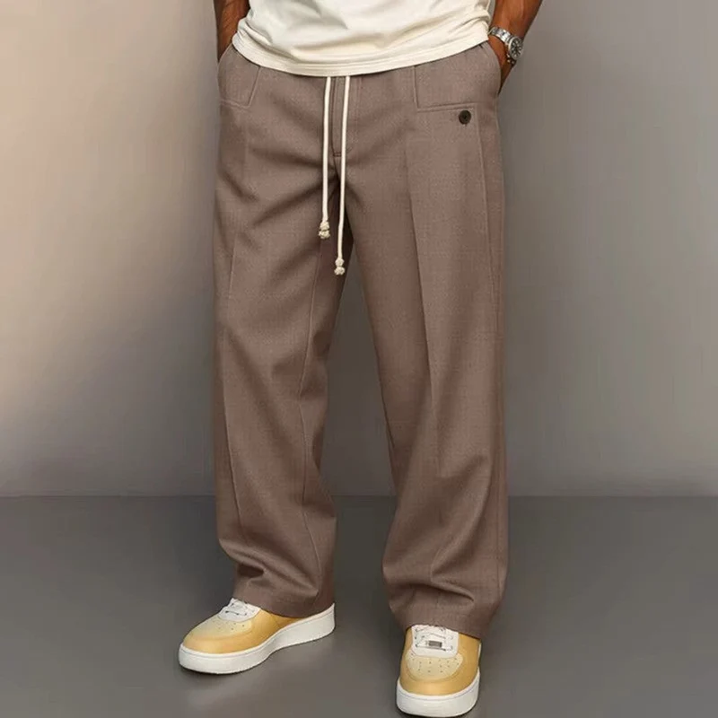 Leon | Herren Weite Komfort-Hose Kordelzug Moderne Freizeithose