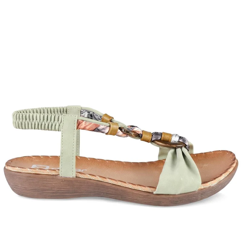 Rieker Braided Elastic Fit Sandals - RKR43075 / 330 557 - Natural