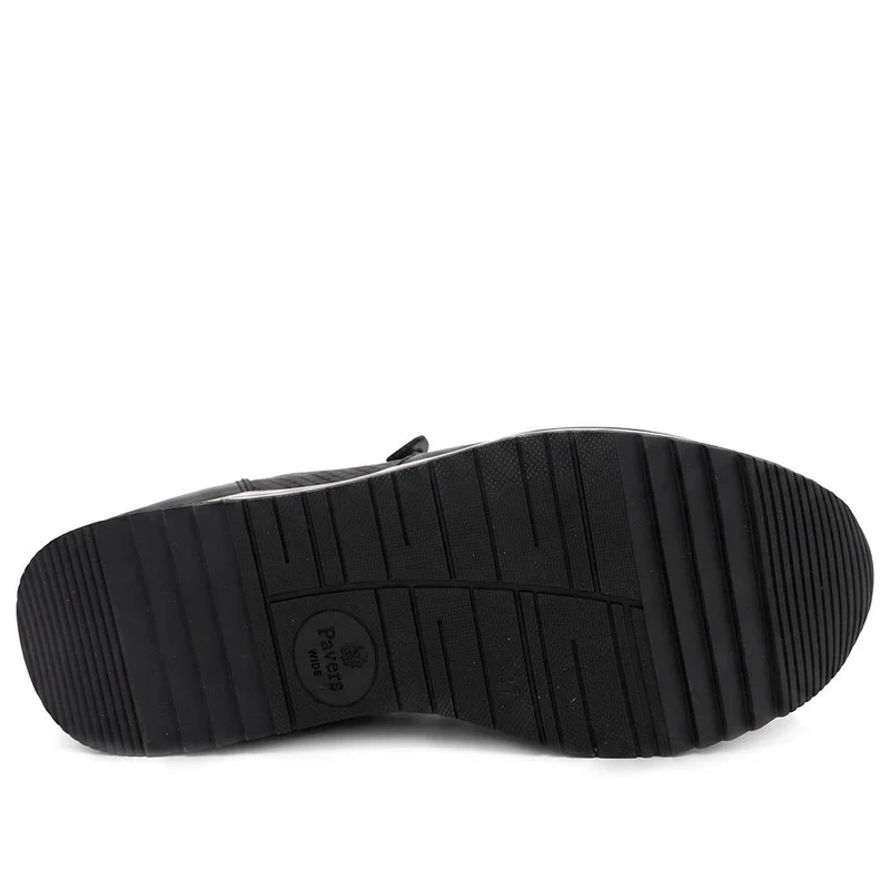 Wide Fit Zip & Lace Trainers W/ Cushioned Sole - WBINS44042 / 329 618 - Black Patent