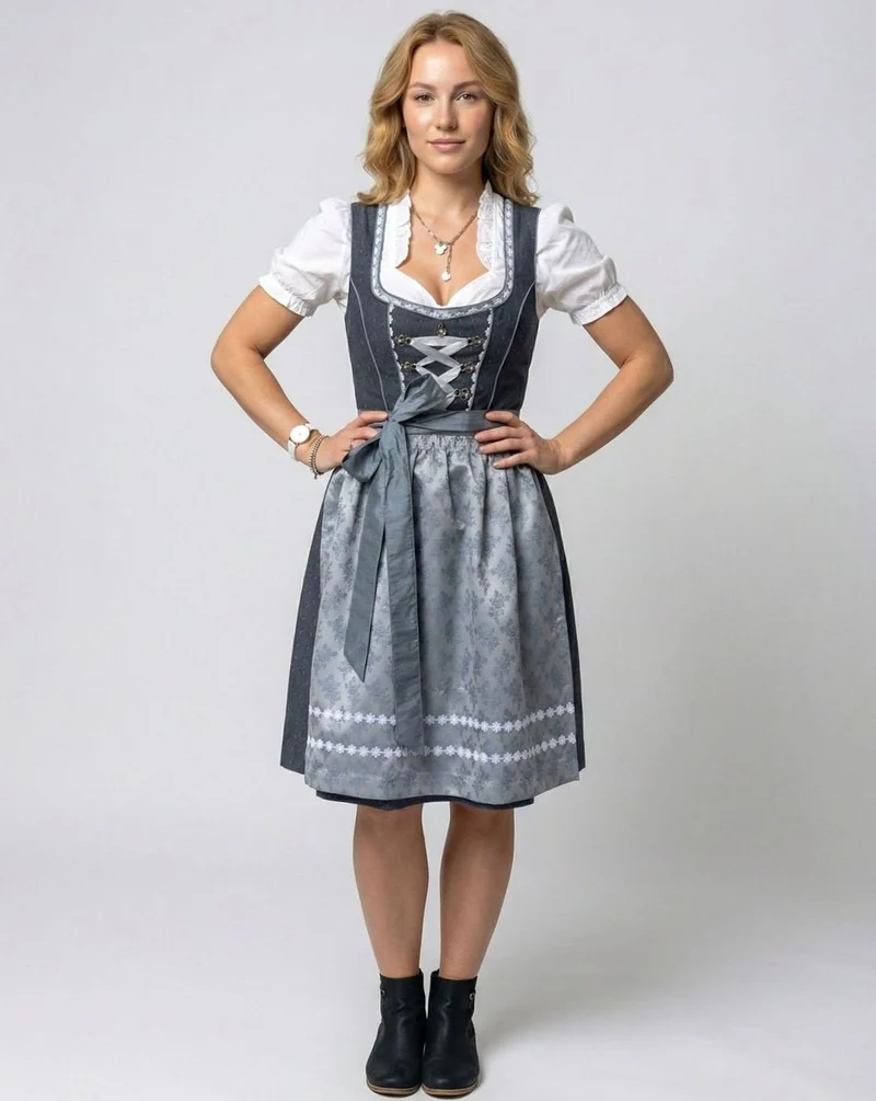 Charlotte | Oktoberfest Dirndl-Kleid Damen Traditionelles 3-teiliges Trachten-Set