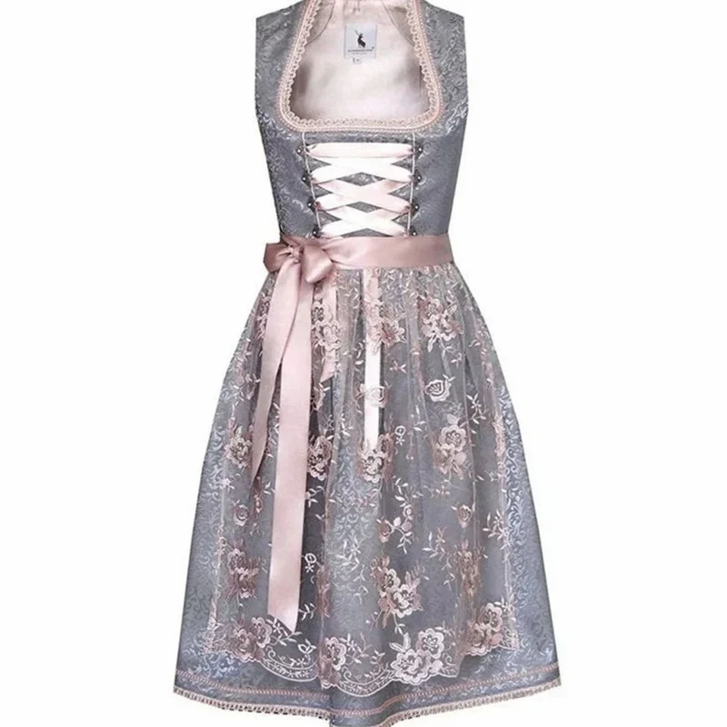 Johanna | Damen Oktoberfest Dirndlkleid Trachtenkleid mit Spitzenschürze