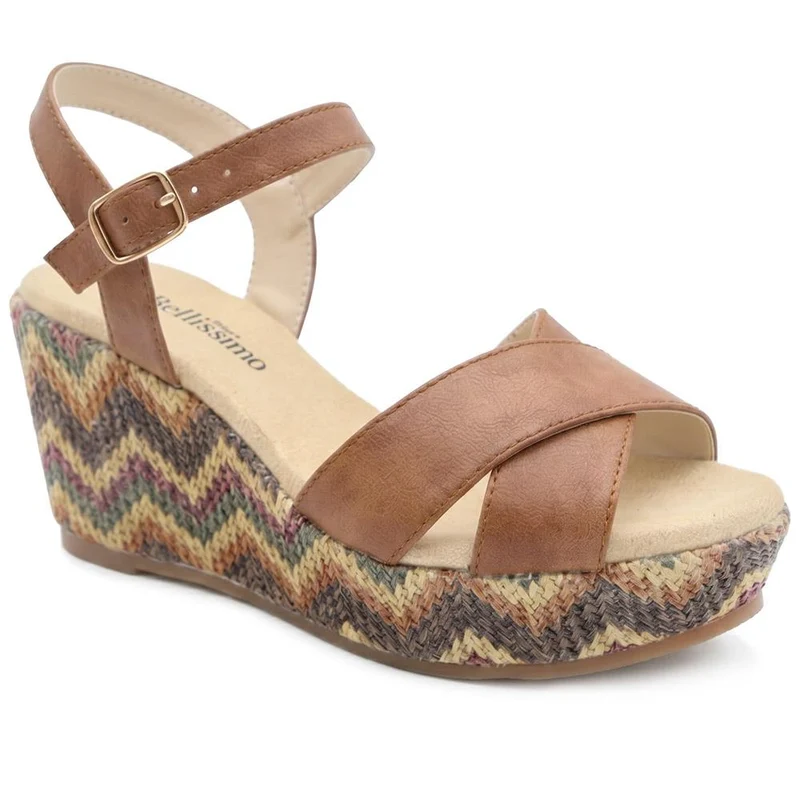 Bellissimo Buckle Fasten Wedge Espadrilles - BELWBINS43044 / 329 119
