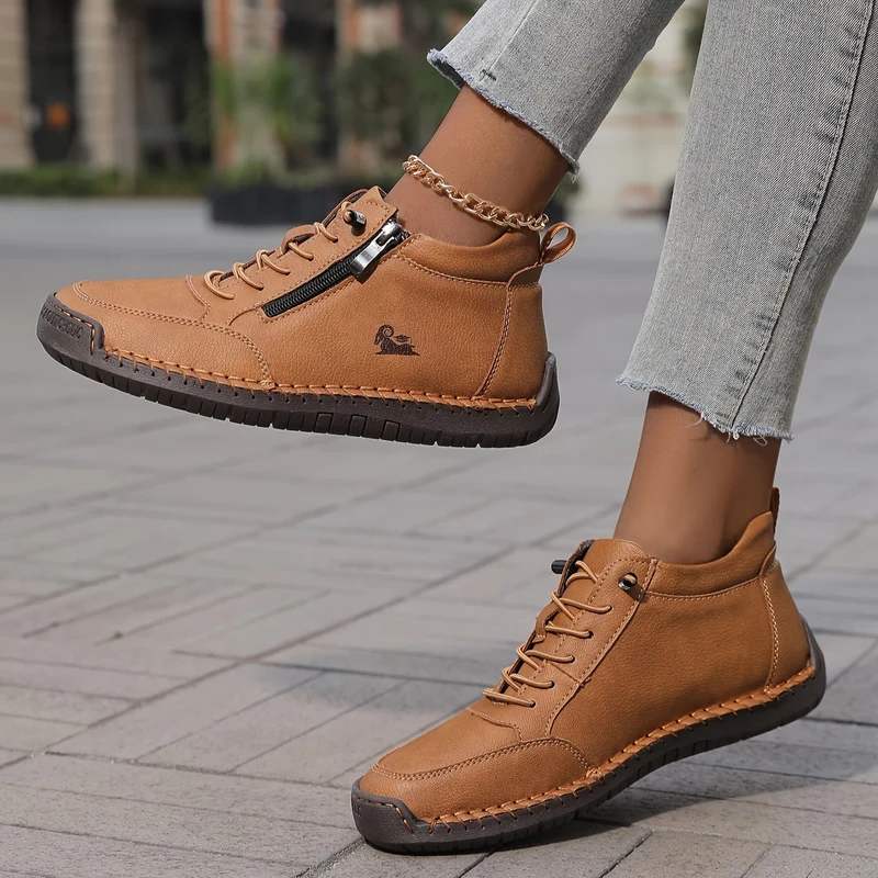Bettina | Damen Bequeme Schnürschuhe mit Reißverschluss