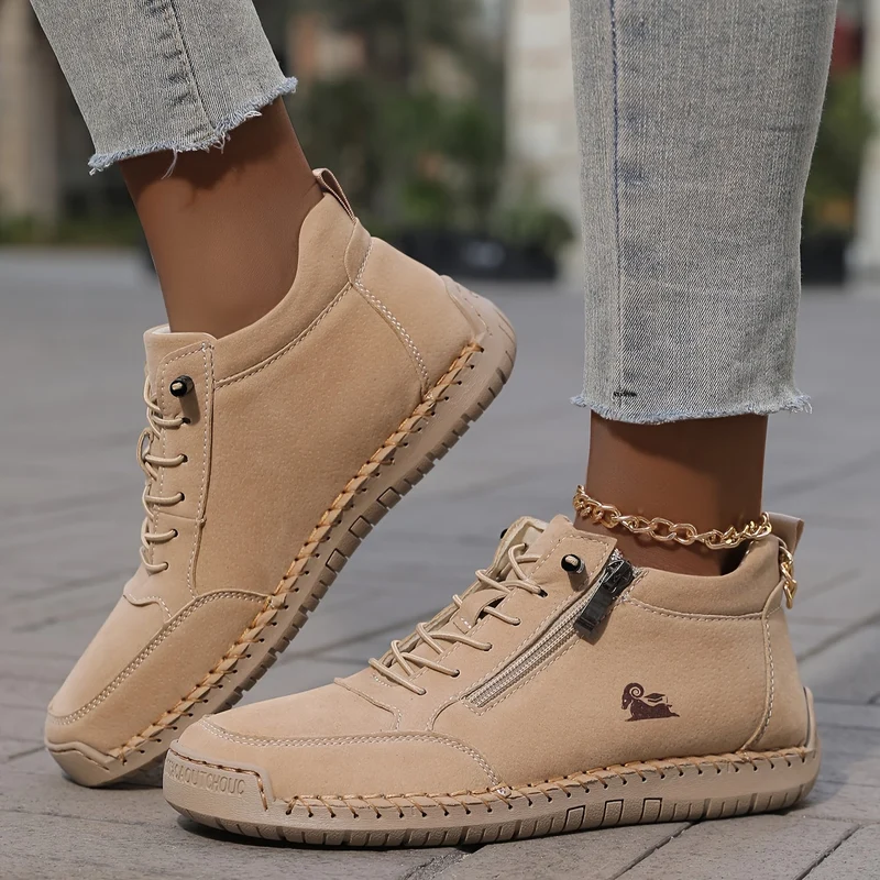 Bettina | Damen Bequeme Schnürschuhe mit Reißverschluss