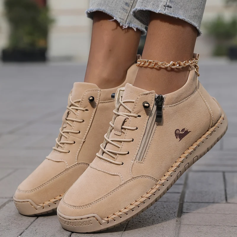 Bettina | Damen Bequeme Schnürschuhe mit Reißverschluss
