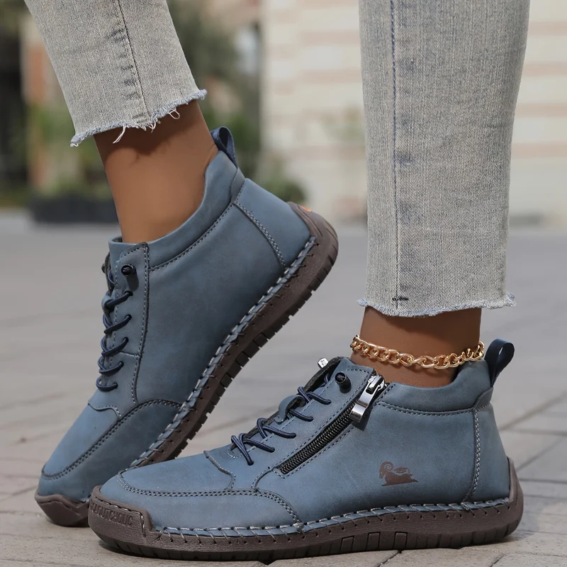 Bettina | Damen Bequeme Schnürschuhe mit Reißverschluss
