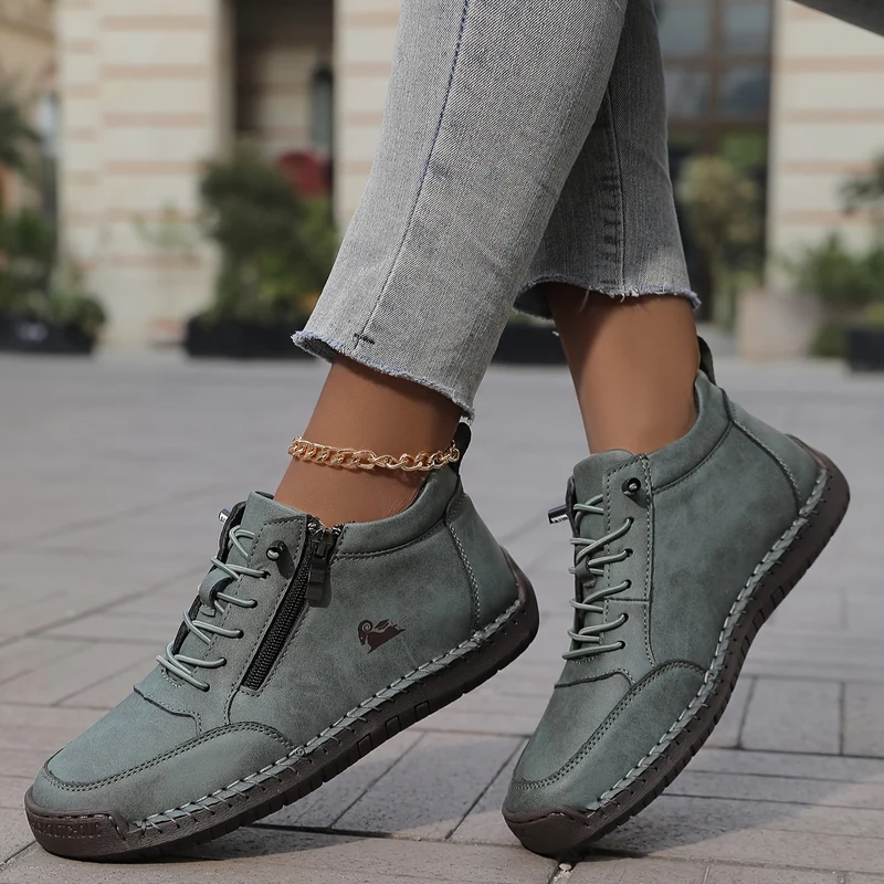 Bettina | Damen Bequeme Schnürschuhe mit Reißverschluss