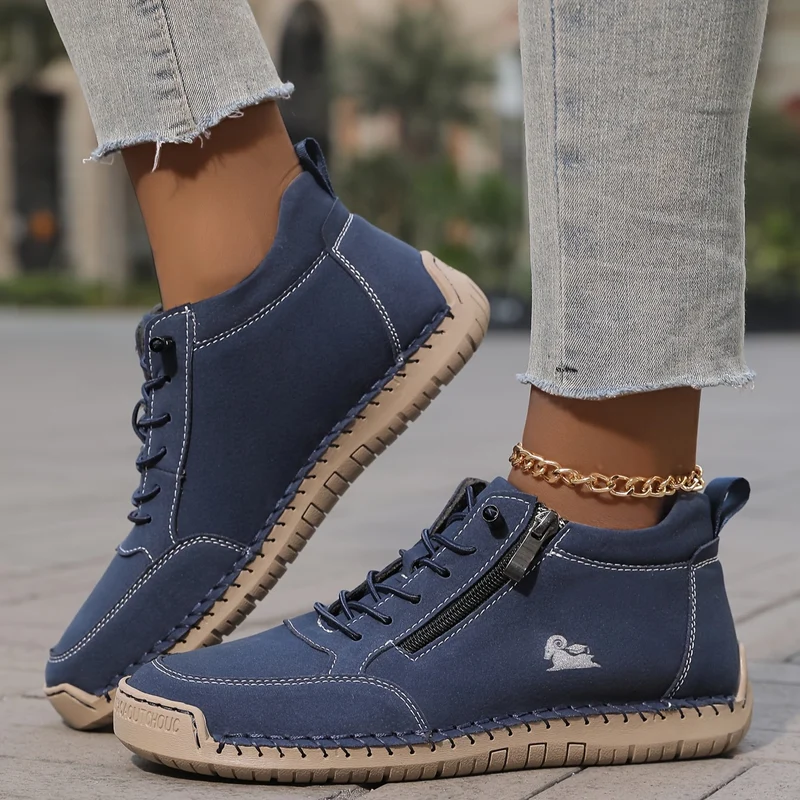 Bettina | Damen Bequeme Schnürschuhe mit Reißverschluss