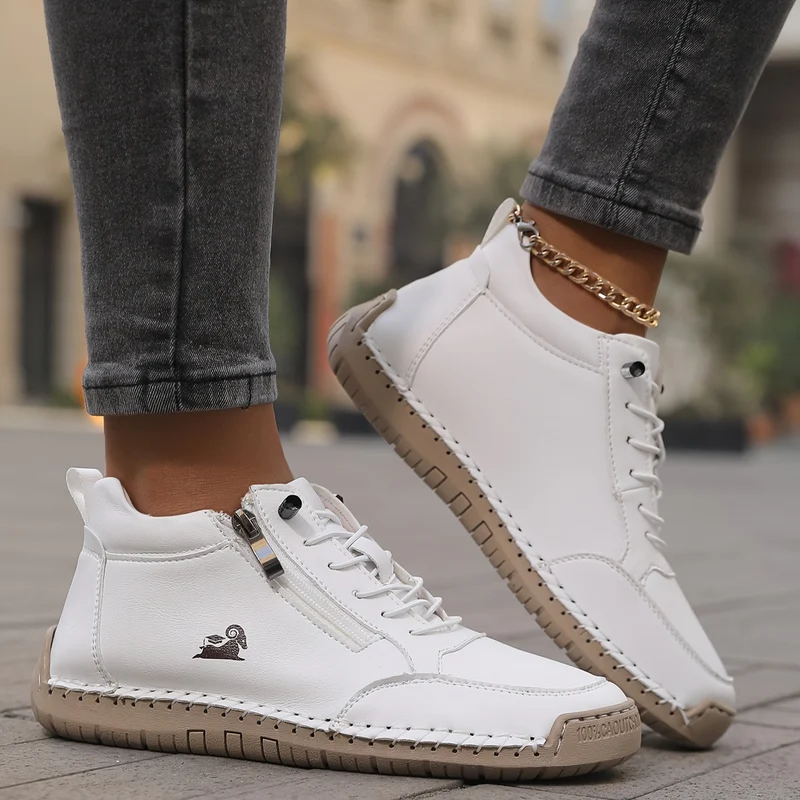 Bettina | Damen Bequeme Schnürschuhe mit Reißverschluss