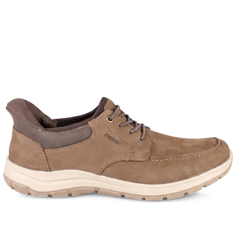 Rieker Leather Slip On Shoes W/ Bungee Laces - RKR43061 / 330 546 - Brown