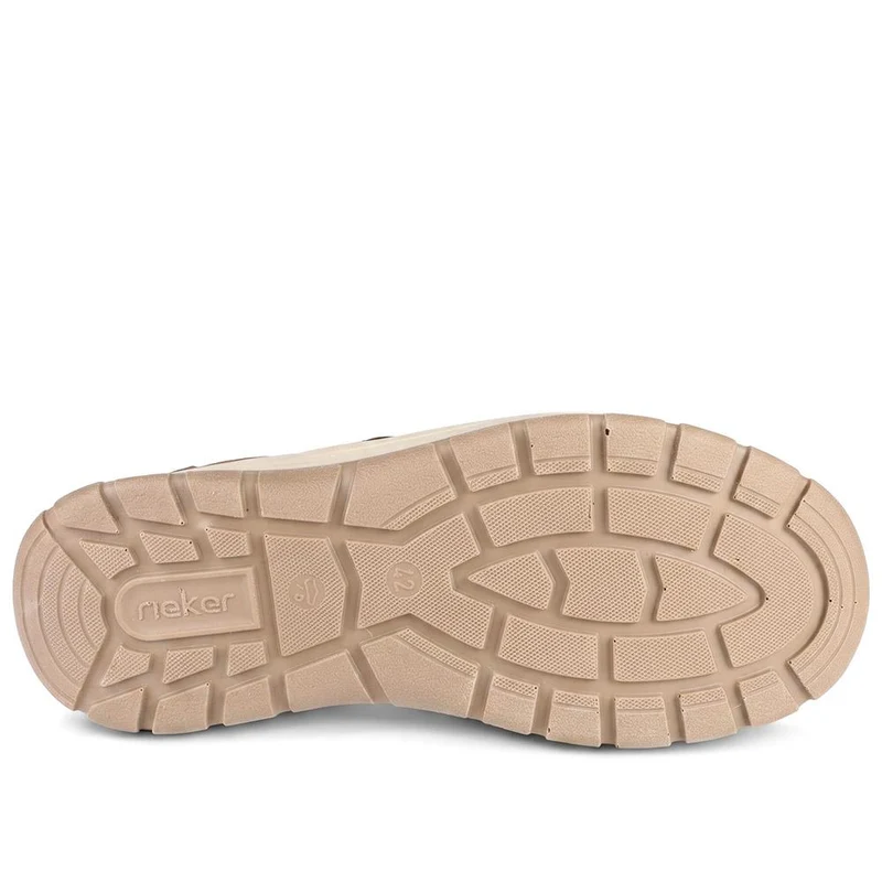 Rieker Leather Slip On Shoes W/ Bungee Laces - RKR43061 / 330 546 - Brown