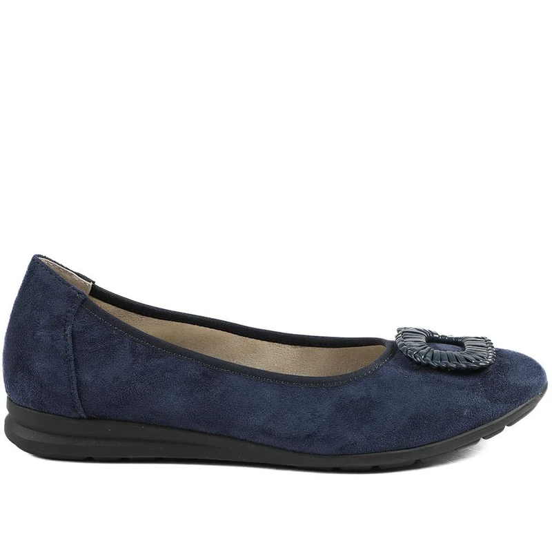 Jewel Detail Slip On Comfort Pumps - WOIL43000 / 329 124 - Navy