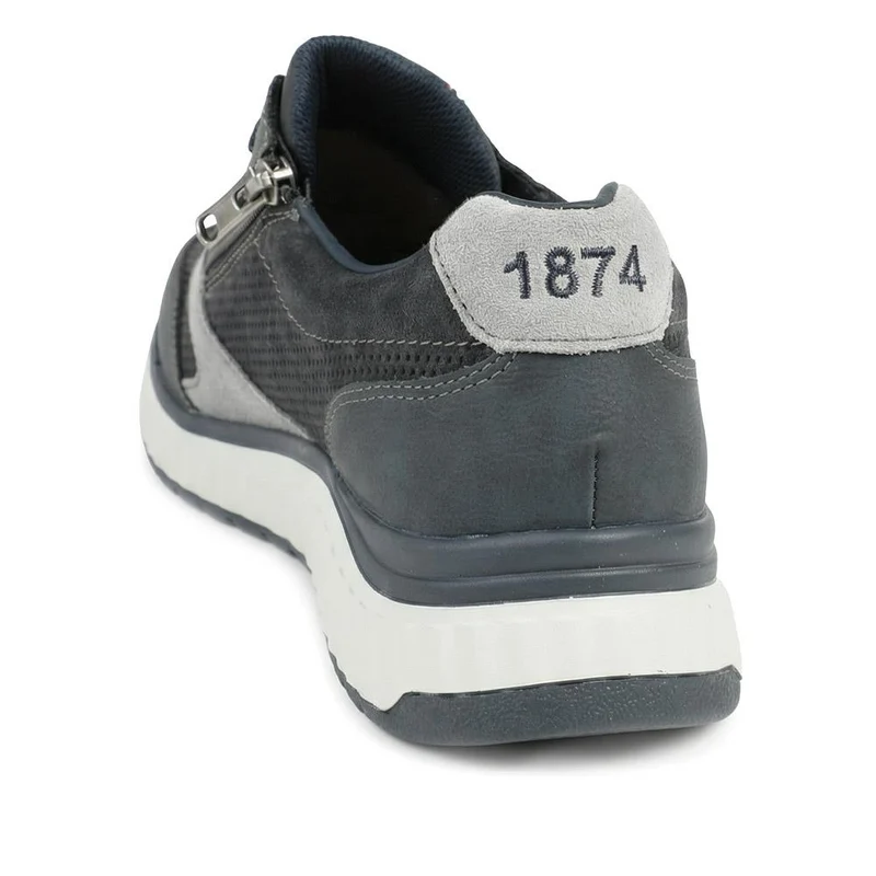 Rieker Leather Zip & Lace Trainers - RKR43512 / 328 771 - Navy