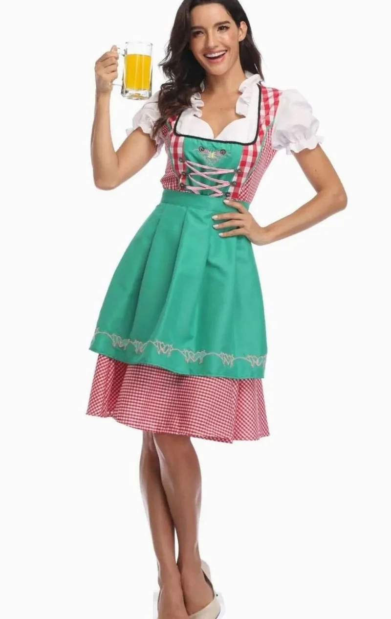 Annika | Damen Oktoberfest Trachtenkleid mit Schürze A-Linie Minikleid