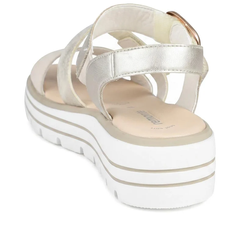 Remonte Leather Bibar Flatform Sandals - DRS43510 / 329 295 - Metallic
