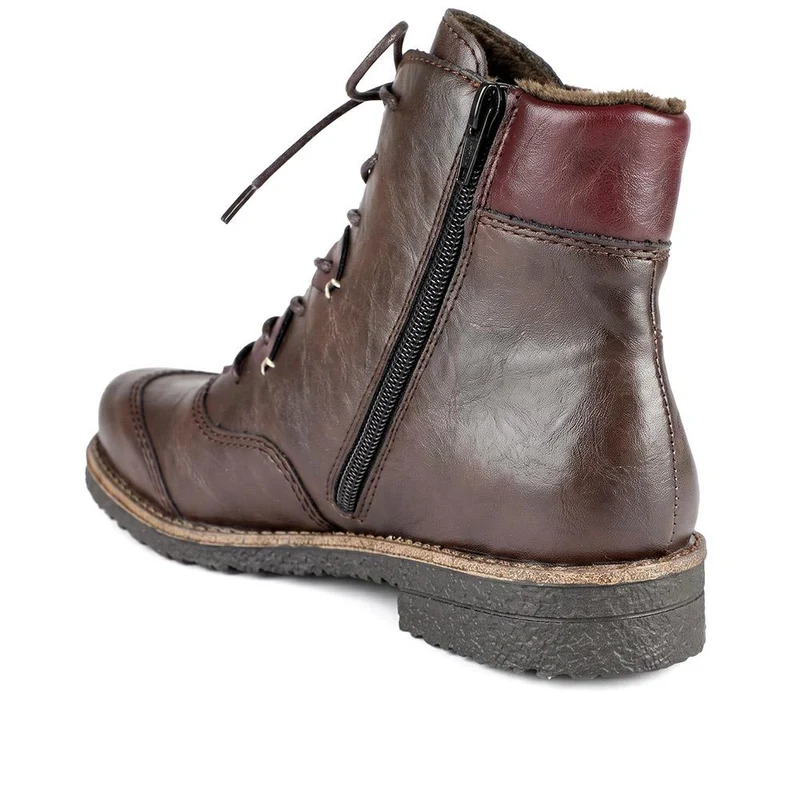 Rieker Cushioned Lace-Up Boots - RKR42530 / 327 694 - Brown Multi