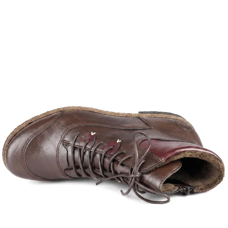 Rieker Cushioned Lace-Up Boots - RKR42530 / 327 694 - Brown Multi