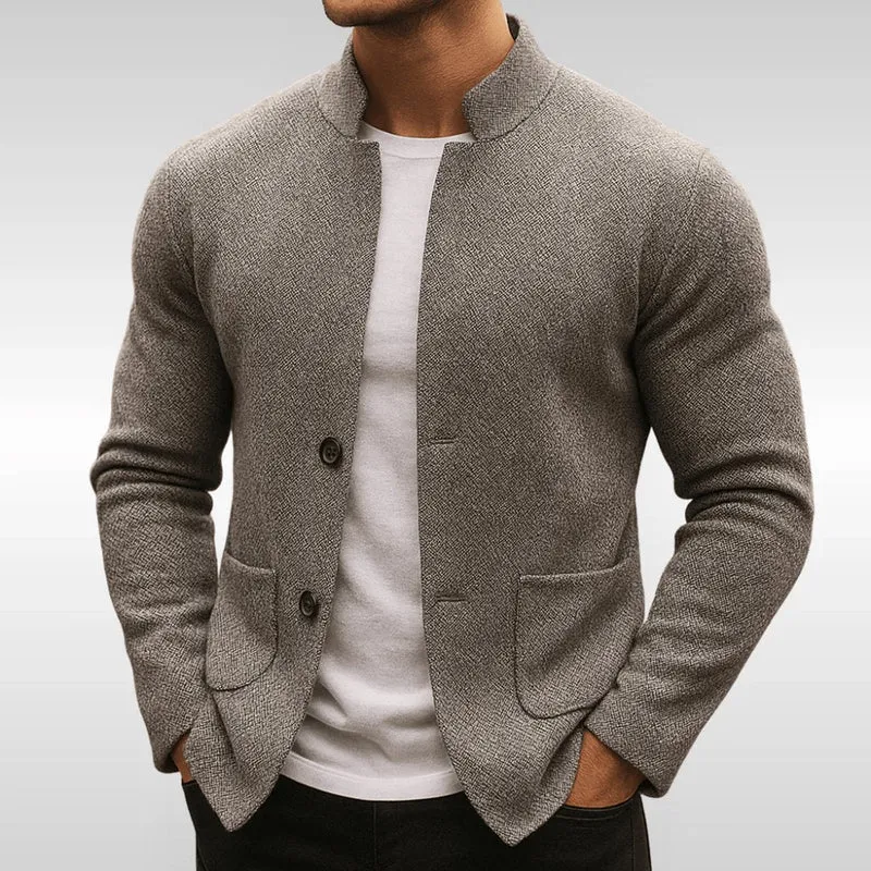 Fabian | Herren Gesteppte Jacke Stehkragen Zweiknopf Cardigan