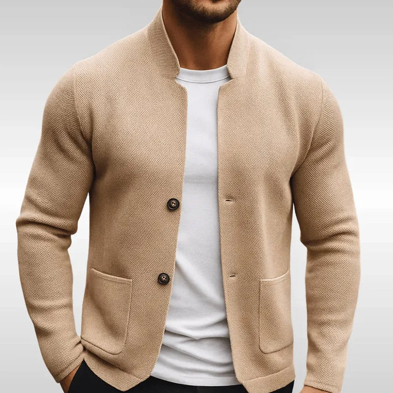 Fabian | Herren Gesteppte Jacke Stehkragen Zweiknopf Cardigan