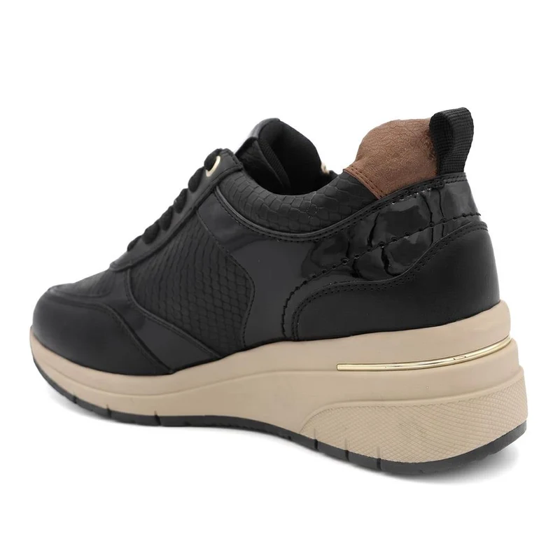 Bellissimo Wide Fit Zip & Lace Trainers - BELWOIL41061 / 329 530 - Black