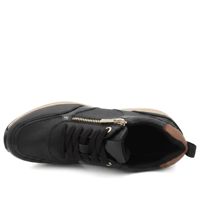 Bellissimo Wide Fit Zip & Lace Trainers - BELWOIL41061 / 329 530 - Black
